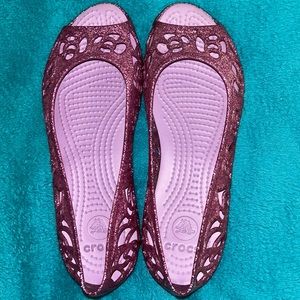 youth girls Crocs glitter sandals